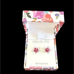 Rachel Zoe Pink and Sterling Silver Stud Earrings